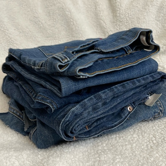 Denim Jeans Fabric Pieces - Picture 1 of 2